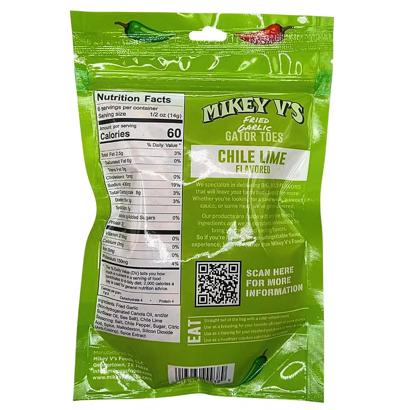 Mikey V's Gator Toes Chile Lime
